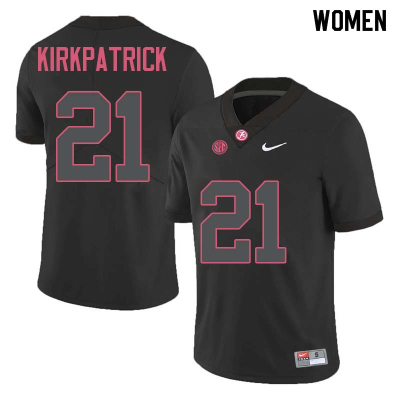 Women #21 Dre Kirkpatrick Alabama Crimson Tide College Football Jerseys Sale-Black